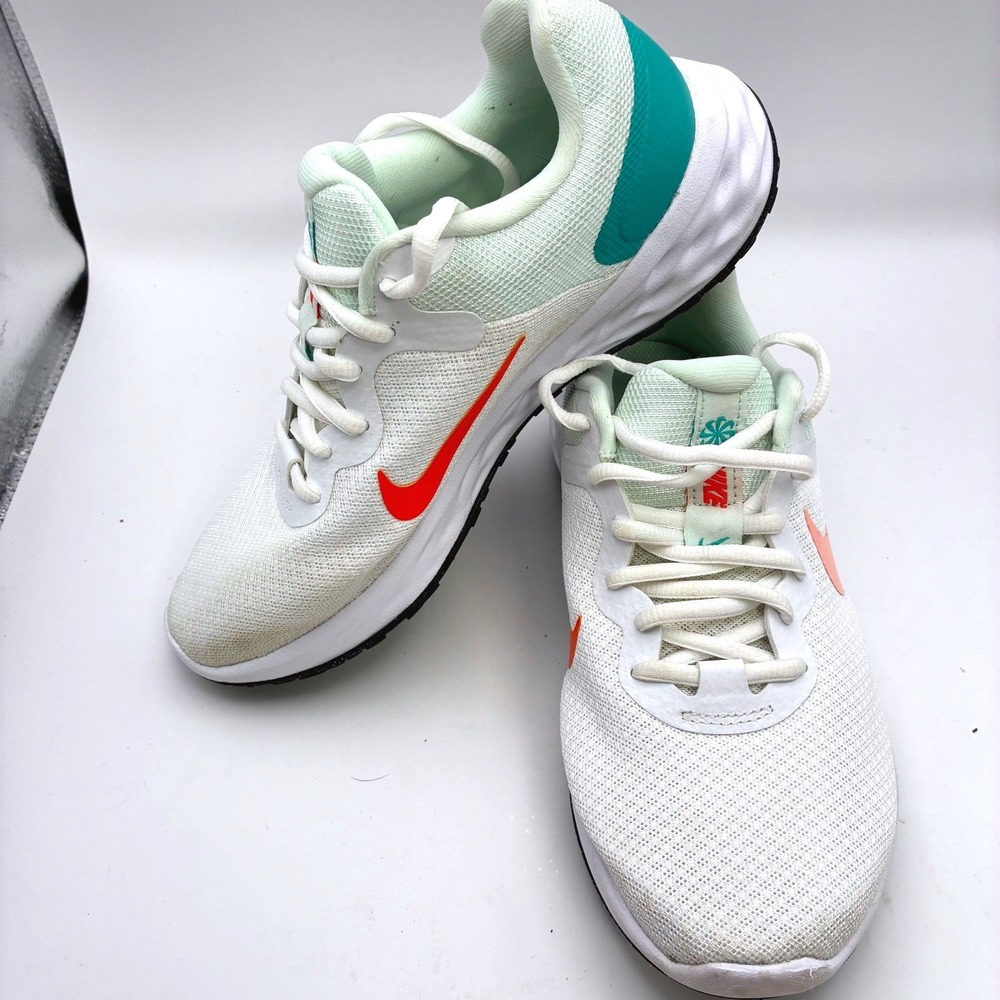 Nike Revolution 6 Next Nature Womens Running Shoes White Teal DR9873-100 Size 7